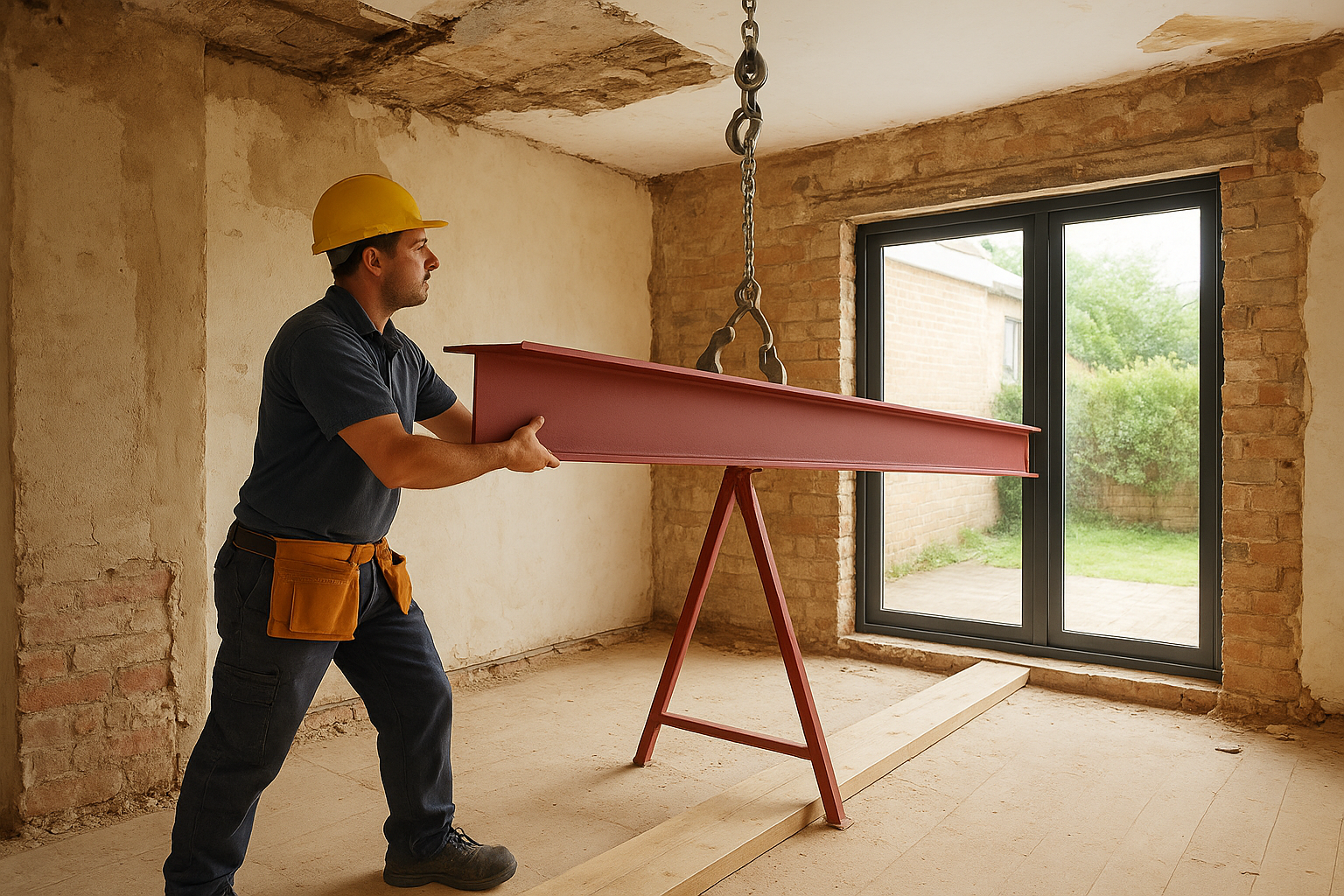 Steel beam installation